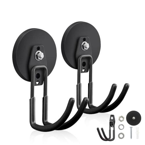 Large Magnetic Hooks, Super Strong, Large Magnetic Clips, Garage Double Hooks, Suitable for Kitchen, Refrigerator, Wall Mounting, and Office Use, Comp
