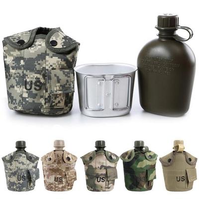 1L Leger Militaire Waterfles Kamperen Wandelen Kantine Beker Draagbaar voor Buiten