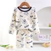 2-Piece Set Soft Pajamas Children Boys Girls Baby Spring Autumn Cartoon Long Sleeve Home Sleepwear Set Christmas