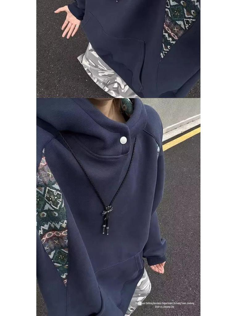 2025 Men's Autumn/Winter Patchwork Hooded Sweatshirt
