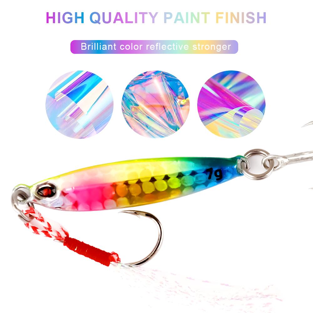 FTK 5pcs Jigs Fishing Lures Sinking Metal Spoons Micro Jigging Bait