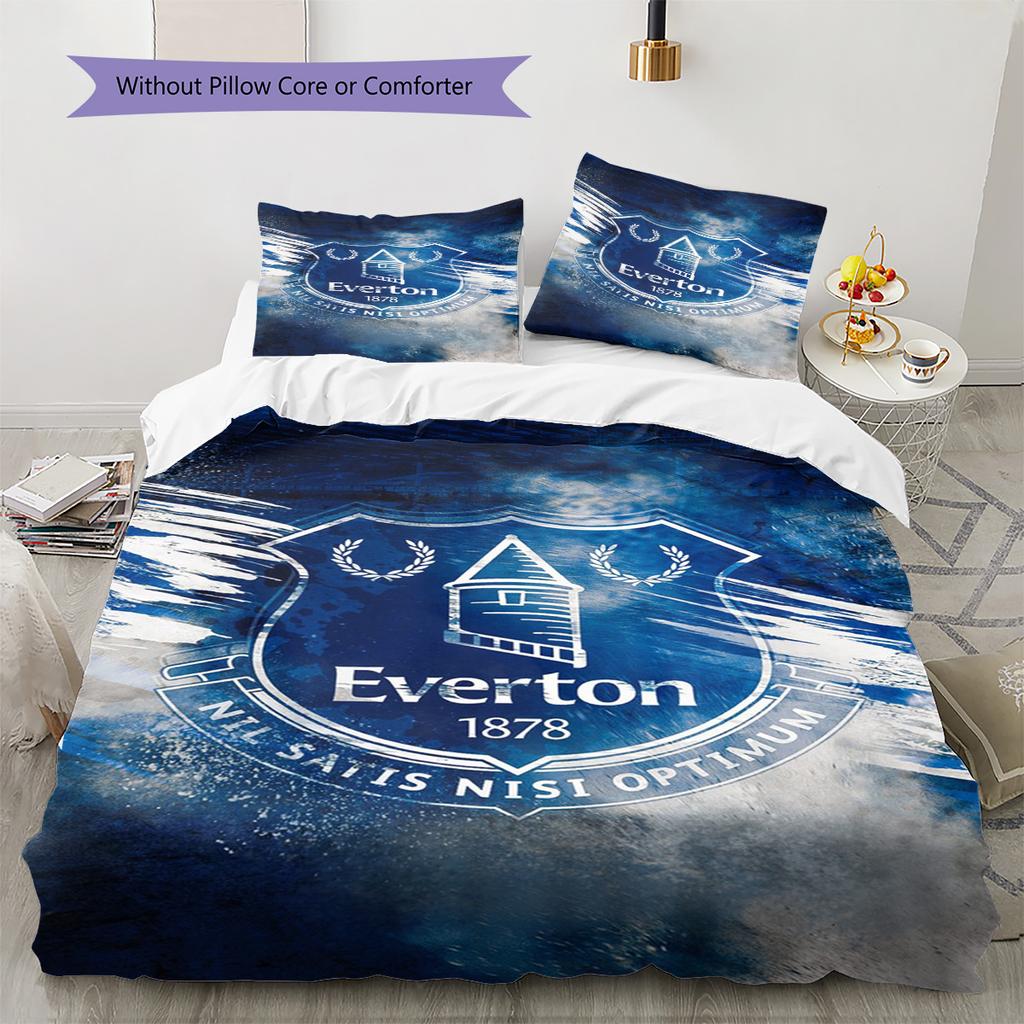 Everton Pattern Bedding Set Quilt Cover Pillowcase Home Decor Gift (1 * Duvet Cover + 2 * Pillowcase, Without Core)