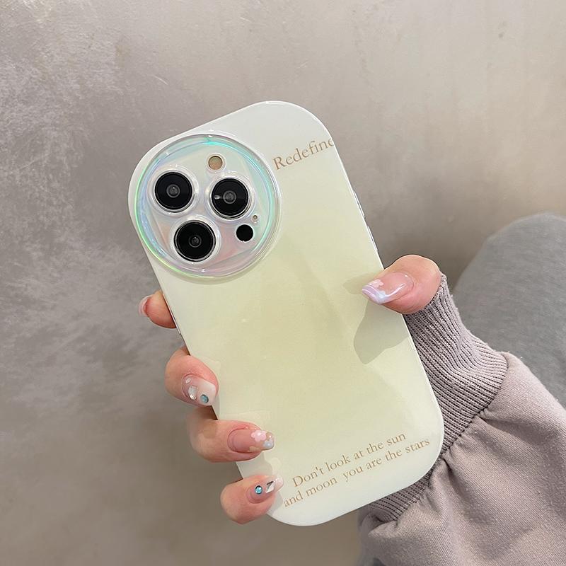 Luxury Gradient Halo Laser Lens Shockproof Phone Case For Iphone 14 13 12 Pro Max 11 Silicone Soft Cover Cases