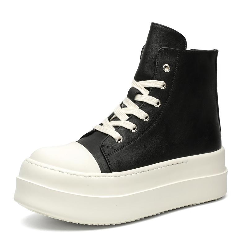 Fashion Leather Shoes For Man Platform Genuine Leather Big Size Shoes High Quality Designer Formal Platform Casual Shoes Outdoor