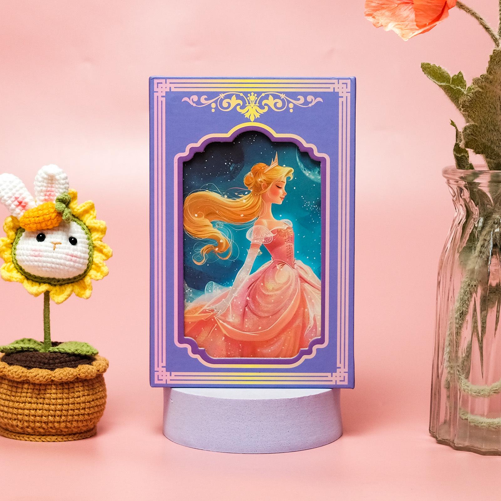 Blonde Princess Cartoon Explosion Magnetic Diary - Student Hardcover Notebook