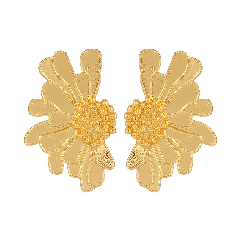 

Ретро сплав цветочные серьги-гвоздики темперамент текстурная живопись масло цветочные серьги женщины золотой