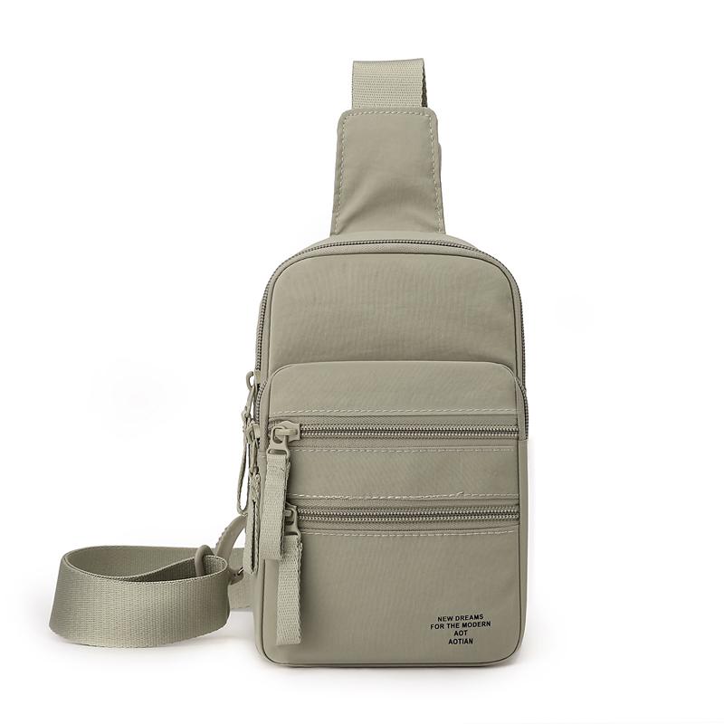 Outdoor Multi-Compartment Men's Chest Bag Solid Color Crossbody Bag