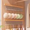 Punch-Free Retractable Wood Wardrobe Hanger Set