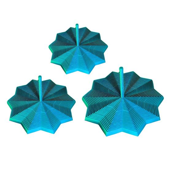 1/3Pcs 3D Printed Expanded Fidget Star Expandable Fractal Hexagon with Handle Stress Anxiety Relief Honeycomb Whirling Spiral Star Sensory Toy