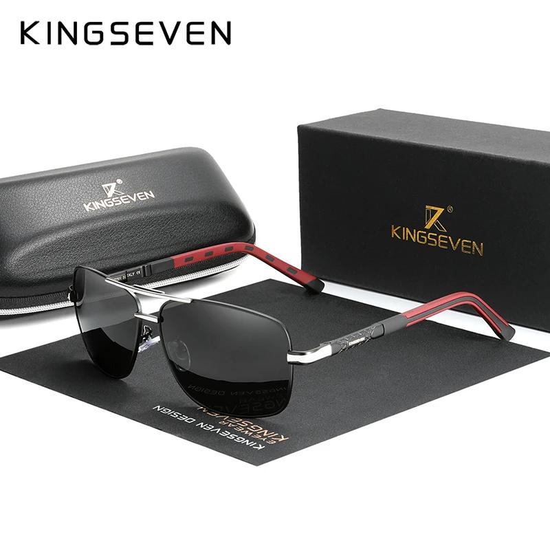 

KINGSEVEN Алюмінієві Сонцезахисні Окуляри Чоловічі/Жіночі Поляризаційні UV400 Модні Сонцезахисні Окуляри Класичні Прямокутні для Водіння Бізнес Окуляри Other срібло сірий колір