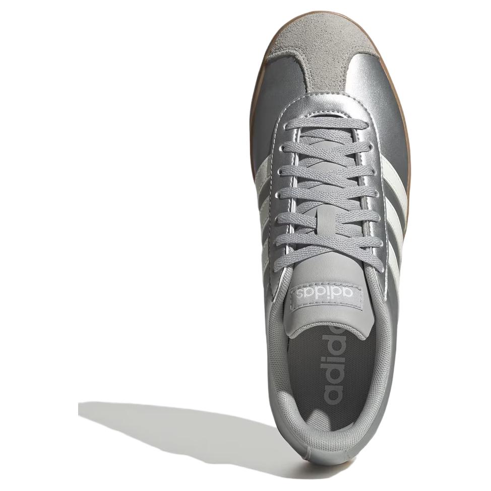 Adidas VL Court Base Fashion Comfortable Durable Low-Top Skate Shoes Women Sneakers Silver Gray White JQ3048