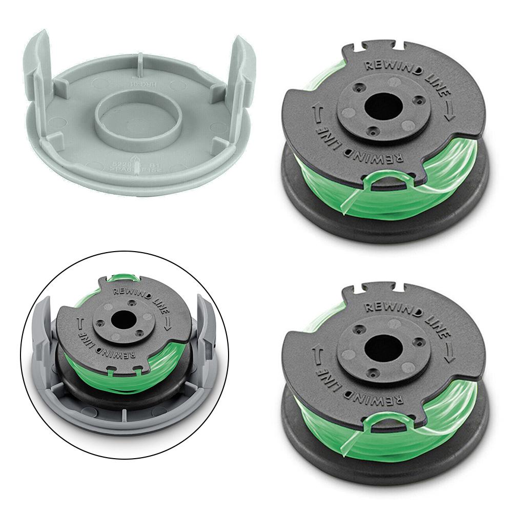 String Trimmer Parts Trimmer Spool Cap Replacing Spools 3pcs Automatic Green Solid Thread Length Per Spool : 3