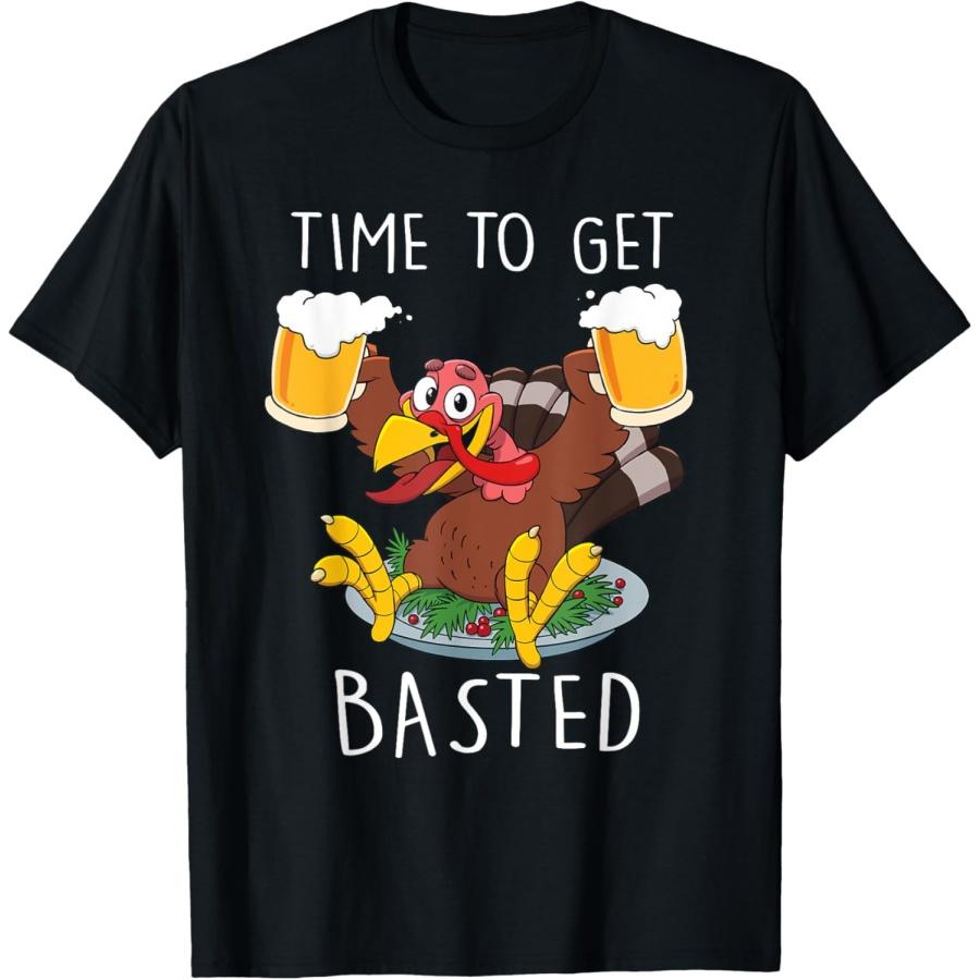 Футболка с забавным принтом  Время облить индейку на День благодарения S