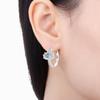CYCUFF S925 Sterling Silver Blue Lotus Flower Earrings Hoop Earrings Women Jewelry Original Trendy Anniversary Gifts
