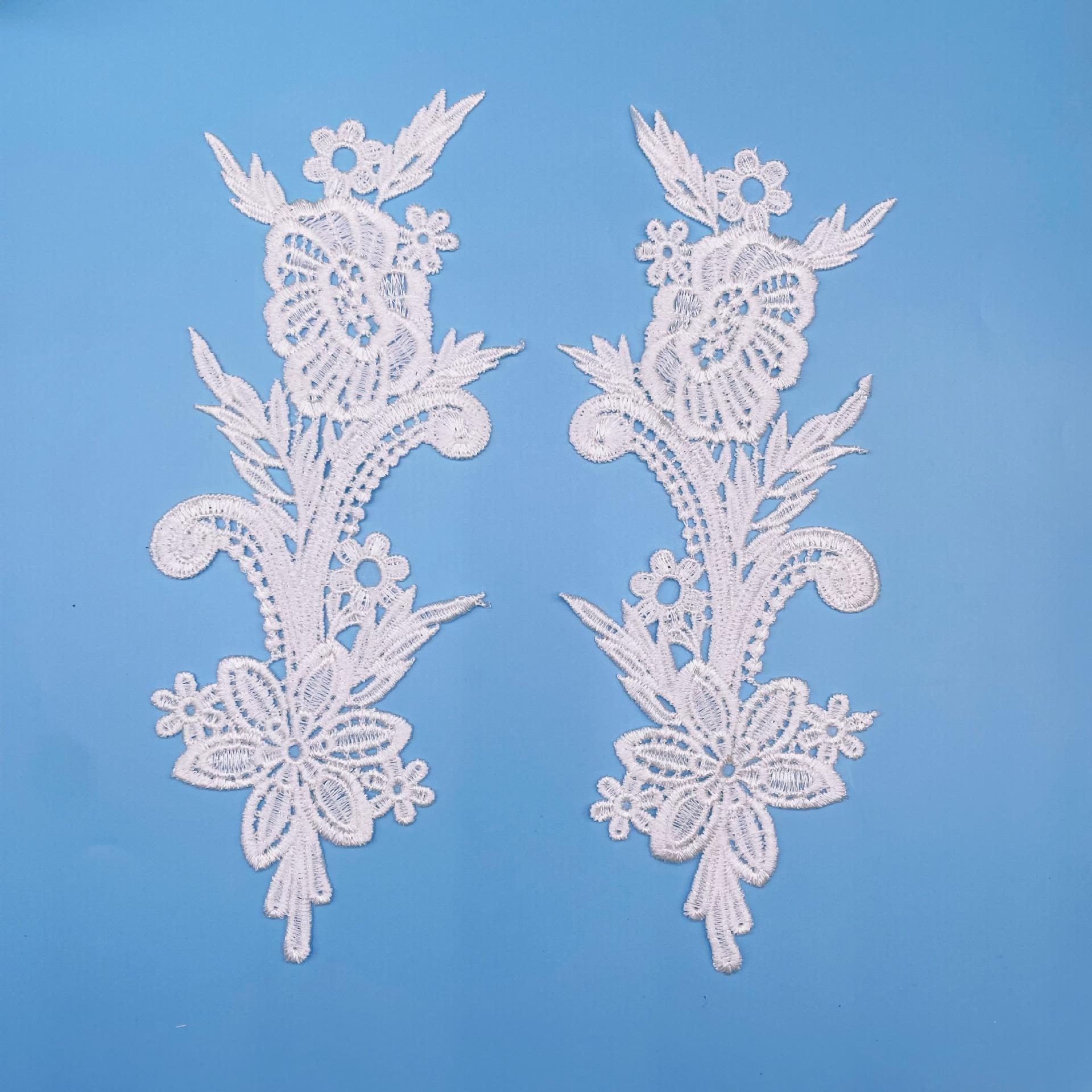 

Парные цветы Детская одежда Водорастворимое кружево Вышивка кружевом Ажурная вышивка Аппликация кружевом Одежда для танцев Свадебное платье Свадебная обувь 23*17cm