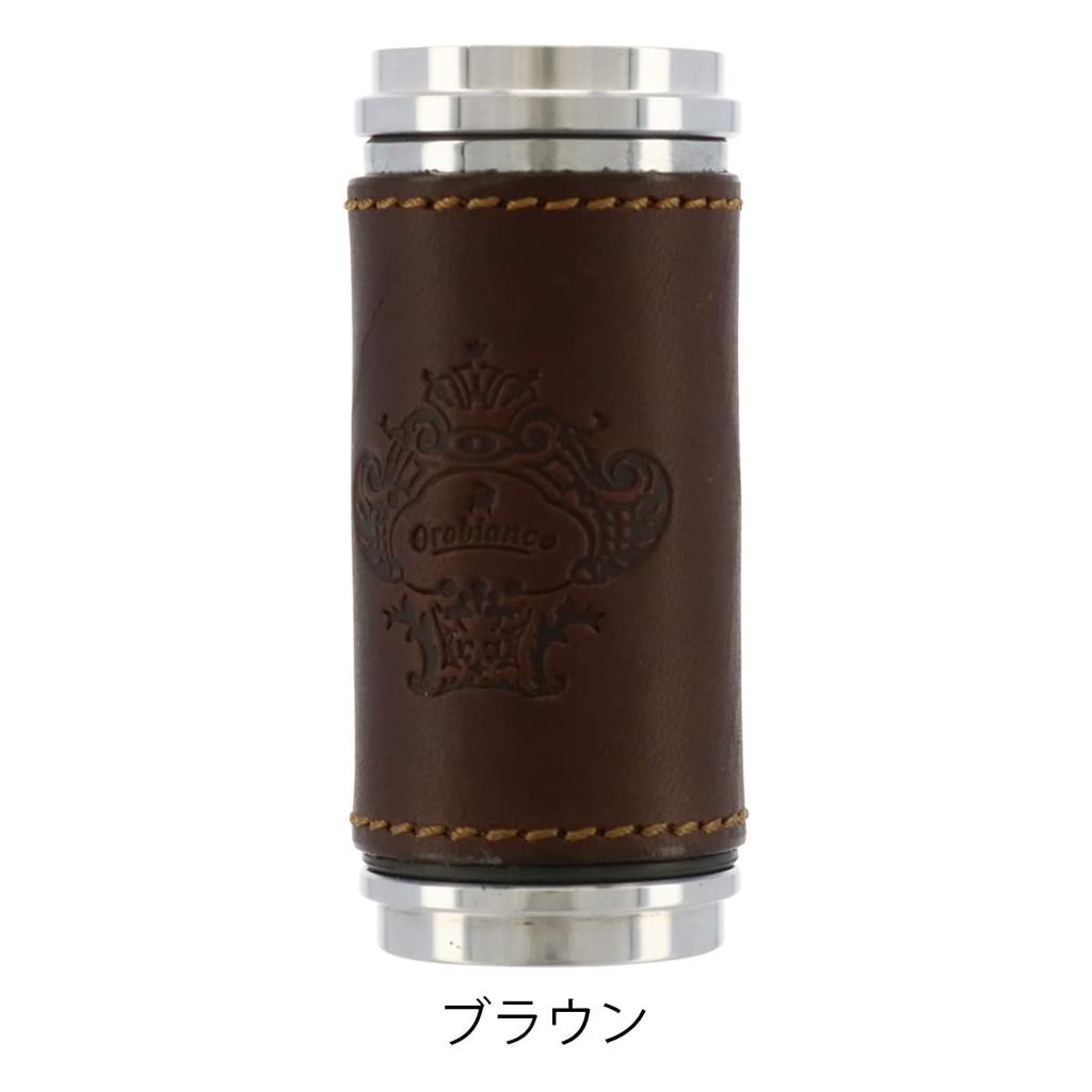 Orobianco Portable Ashtray, Stylish Genuine Leather, Men's, ORA-001, Made in Japan, Brown Cowhide Leather