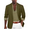 Giacca da abito casual da uomo in misto lino color cachi chiaro