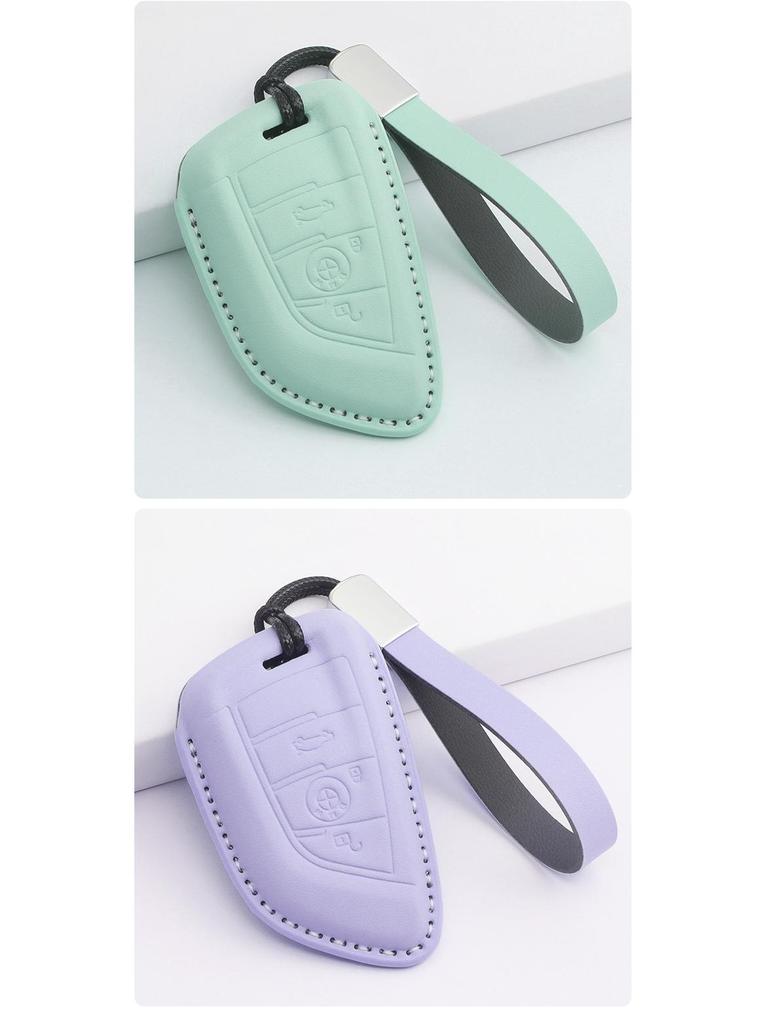 Housse en Cuir pour Clé à Lame BMW Série 5, Série 3, X3, X1, X5, X6 avec Boucle