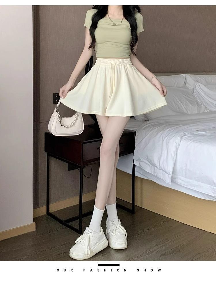 150 New Gray Wide-Leg Ballet Shorts for Petite Women - High Waist, A-Line Casual Sports Pants