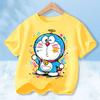 Doraemon Colorful T-shirt Printed Short-sleeved Outdoor Simple Comfortable Pullover Tops Summer Clothes Casuals Round Neck Shirt