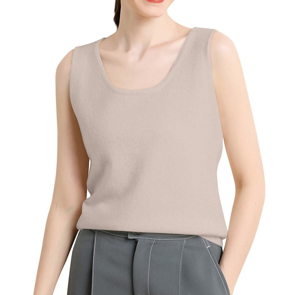 Women's Fashion Vest Sleeveless Knit Base Loose Vest Top