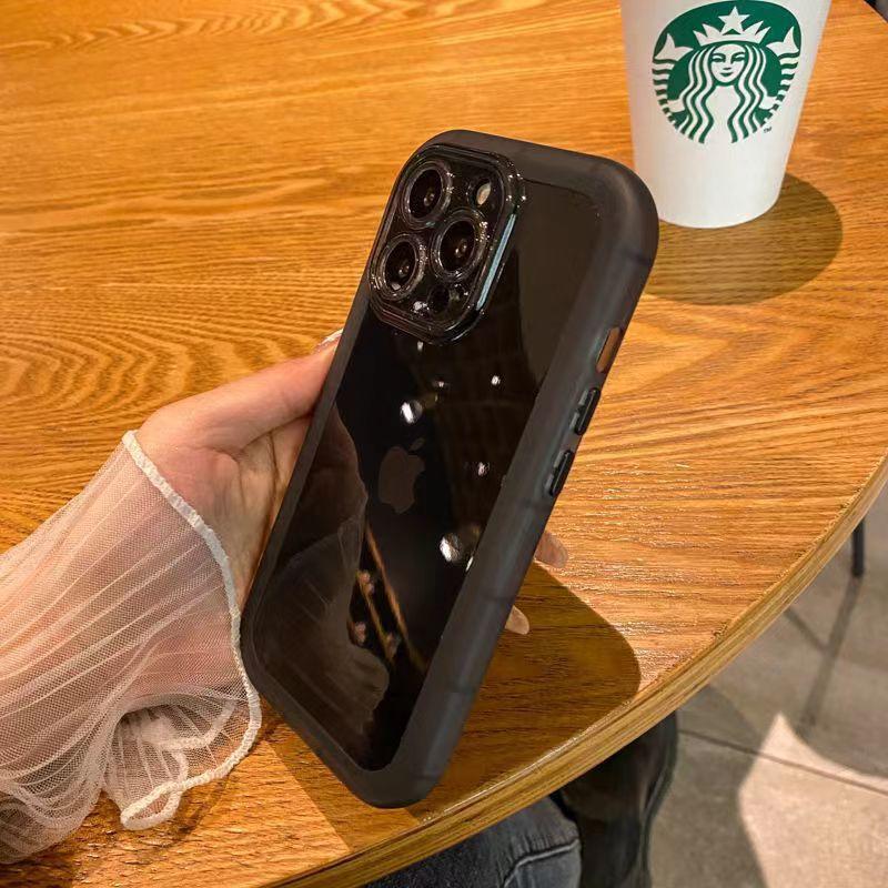 

Темно-фиолетовый Подходит для Apple 16 Promax Простой чехол для телефона IPhone 15 Pro Прозрачный мягкий защитный чехол с подушкой безопасности iPhone7/8/SE2 чёрный