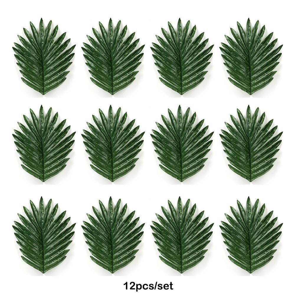 Artificial Tropical Palm Leaves Safari Jungle Decorations Hawaiian Luau Party Leaf Home Table Decor Wedding Birthday Fake Plants