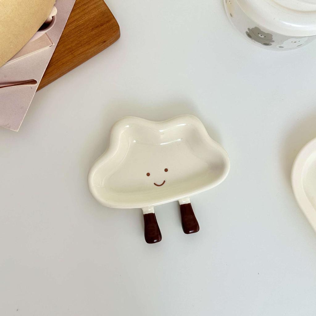 ins style cute bread ceramic taste plate underglaze color side dish plate hot pot seasoning plate soy sauce vinegar plate dipping plate