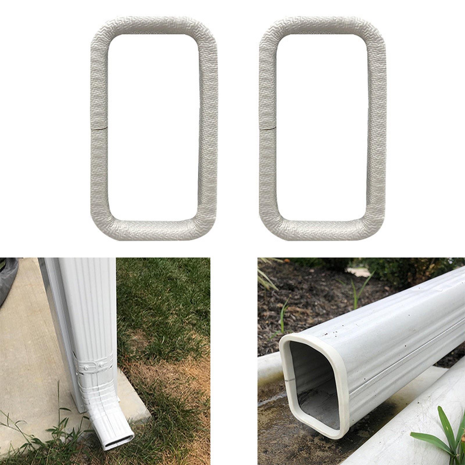 Downspout Gutter Guard 2 Pieces Gutter Covers Non-clogging Rubber Protector Pipe Accessories Spout For House one size