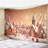 Christmas Tapestry Winter Snow Scene Wall Hanging, Holiday Decor for Bedroom Living Room, Cozy Festive Backdrop for Xmas
