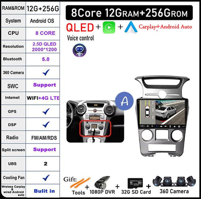 Touch Screen For Kia Carens UN 2006 - 2012 4G LTE 5G Wifi BT Carplay Radio Stereo Multimedia Player GPS Navigation Video