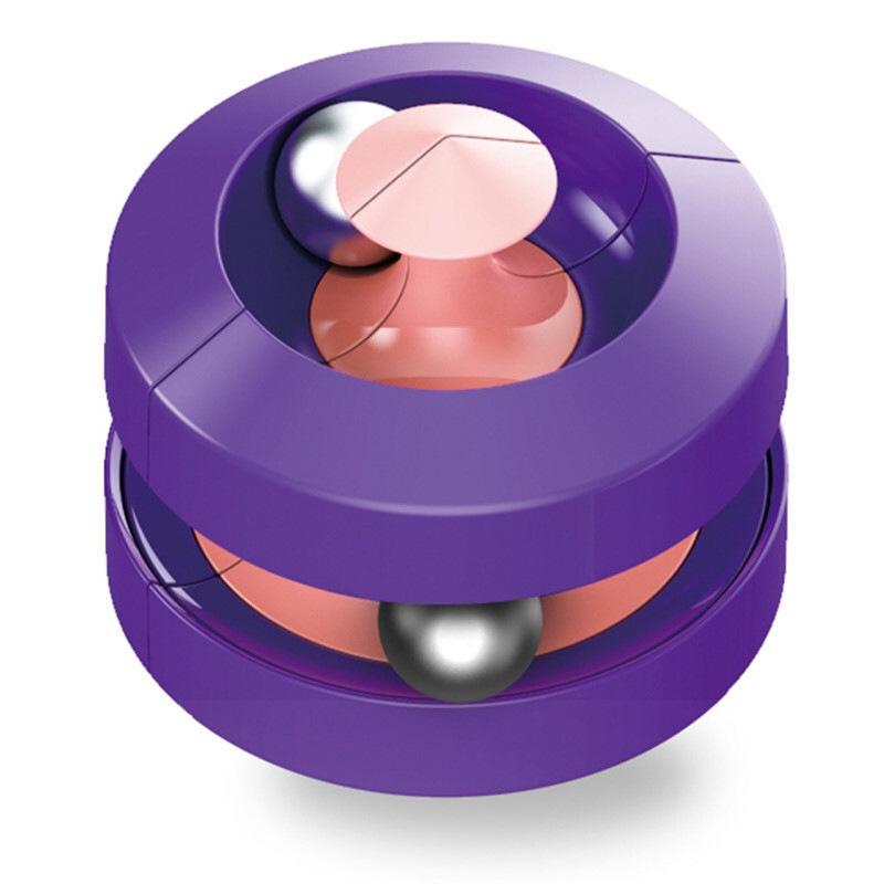 Unique Metal Marbles Adult Stress-relieving Toy, Creative Rotating Finger Track Ball Rubik's Cube, Fidget Spinner