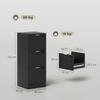 Filing Cabinet, Fluted Vertical File Cabinet with 3 Lockable Drawers and Hanging Rails, Black