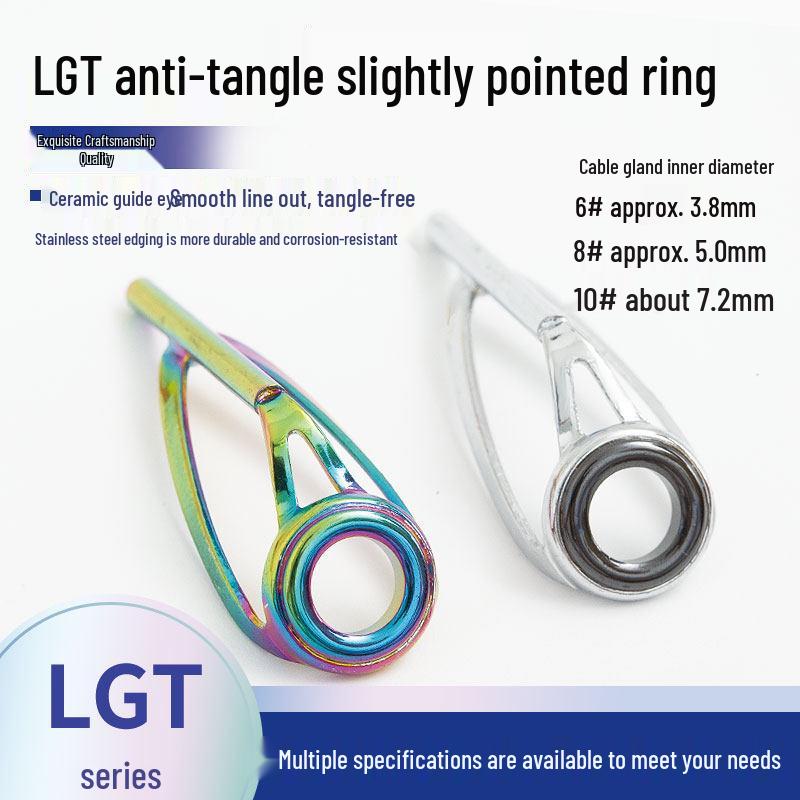 LGT Colorful DIY Fishing Rod with Stainless Steel Tip and Anti-Tangle Ceramic Line Guides Original 8# [2.2mm]