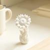 Matte Sunflower Tabletop Figurine 3D Printed Ornament, Nordic Style White Flower Desk Decor, Floral Statue Aesthetic Table Shelf Decoration,