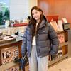Black hooded velvet cotton-padded clothes women's thickened warm jacket design sense loose cotton-padded jacket winter new cotton-padded clothes