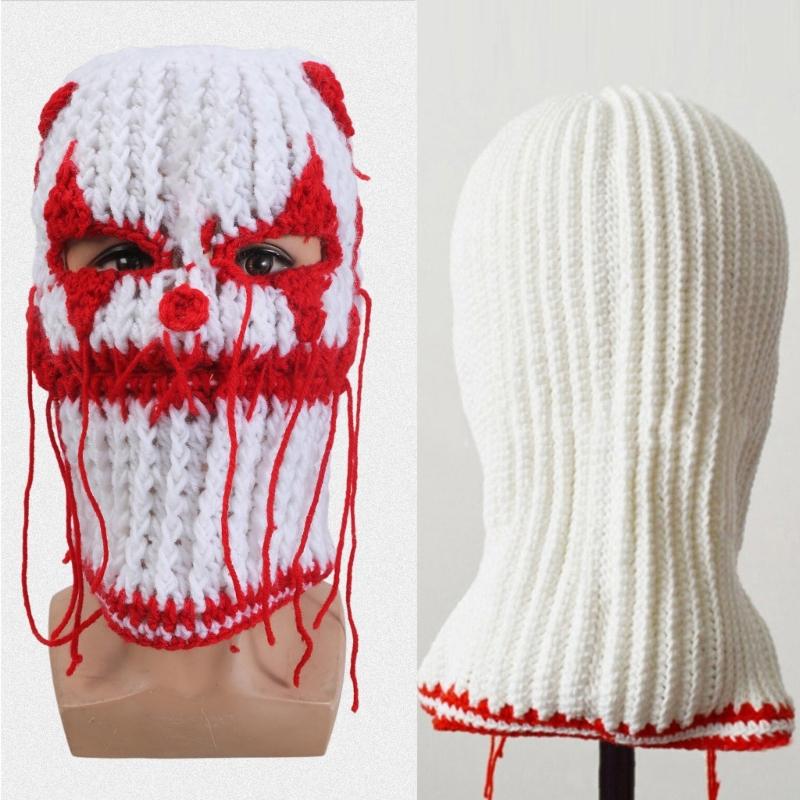 Fun Ghost Balaclava Men Costume Hats Halloween Gift Warm Soft Bucket Hat Halloween Gift Warm Soft Balaclava Hat