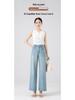 2026 Women's Korean Style Light Nine-Point Wide Leg Drape Jeans