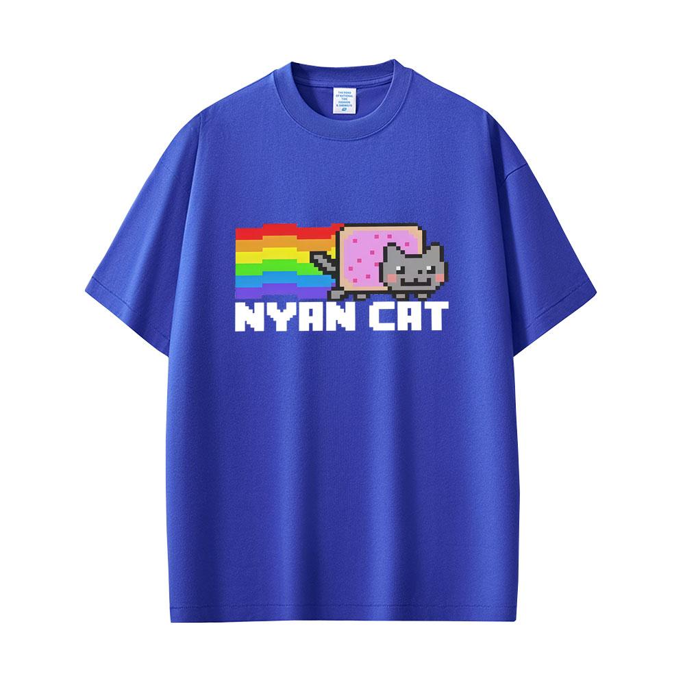 Game Rainbow Nyan Cat Funny Meme Tshirt Unisex Women Fashion Casual Cotton T Shirt Unisex Cute Kawaii Oversized Tshirts Fans Gift