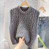 Vintage Cable Knit Sleeveless Sweater Women Korean Loose Layering Round Neck Vest Top