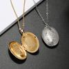 Foto Doos Ketting Ovaal Gesneden Bloemen Streep Medaillon Hanger voor Vrouwen