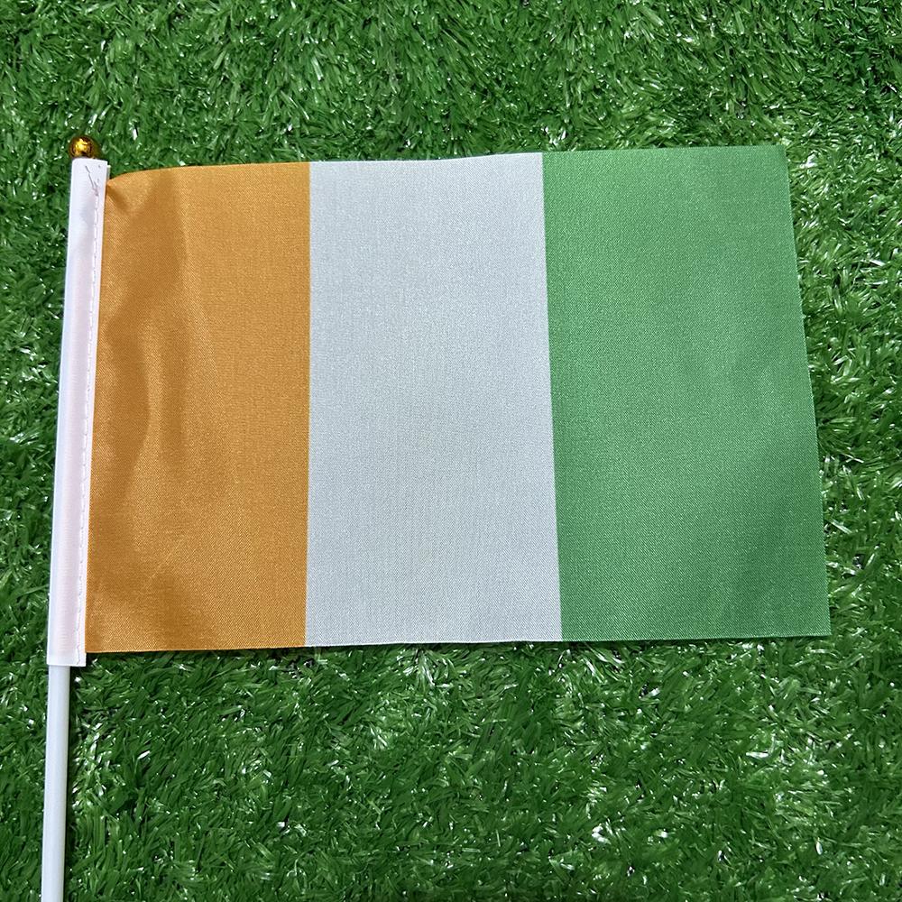 SKY FLAG Ivory Coast Hand Flag 14x21cm 10/20/50/100pcs Polyester Flying The Ivorian National Banner Côte D'Ivoire Hand Flag