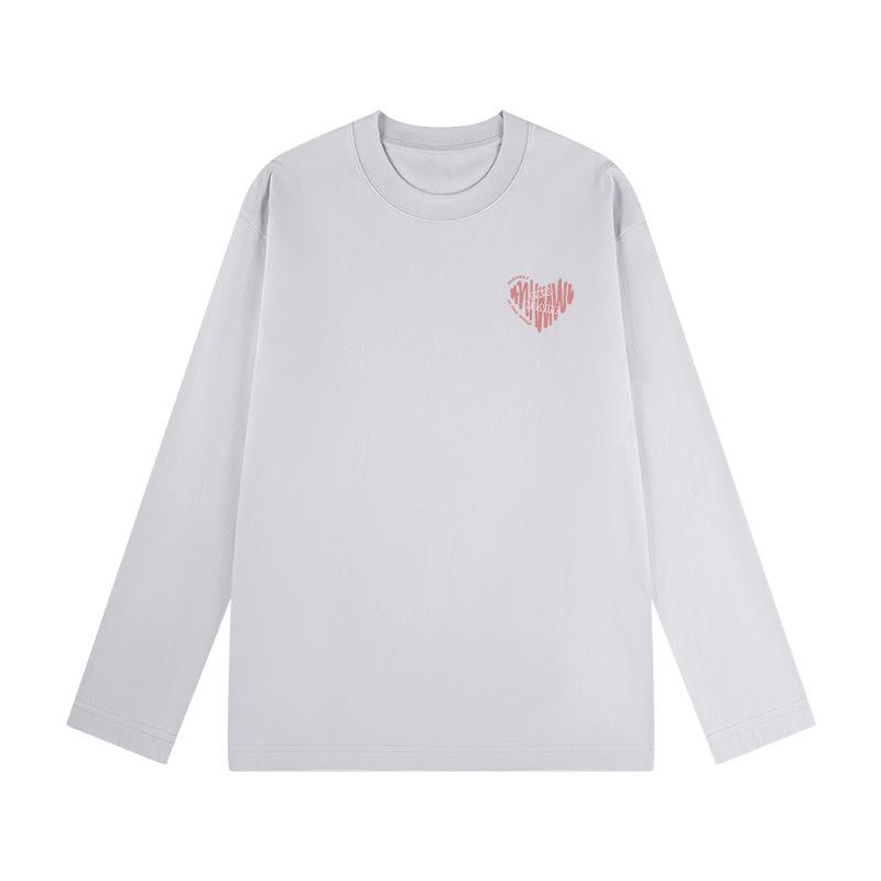 Women's 2025 American Style Pure Cotton Long-Sleeve T-Shirt: Loose Fit, Ideal for Autumn/Winter.