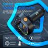 C6 Digital Display FM Car Bluetooth-compatible Transmitter Type-C+2 USB Fast Charger Audio MP3 Player