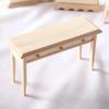 Unpainted Miniature Study Table Chair Set With Smoothly Texture For 1/12 Doll House Decoration Scene Display Accessories