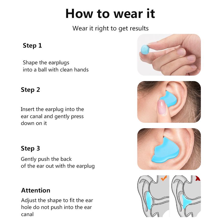 Heart-Shaped Silicone Earplugs Set - 20 Pieces, Noise-Reducing, Perfect for Swimming and Sleep