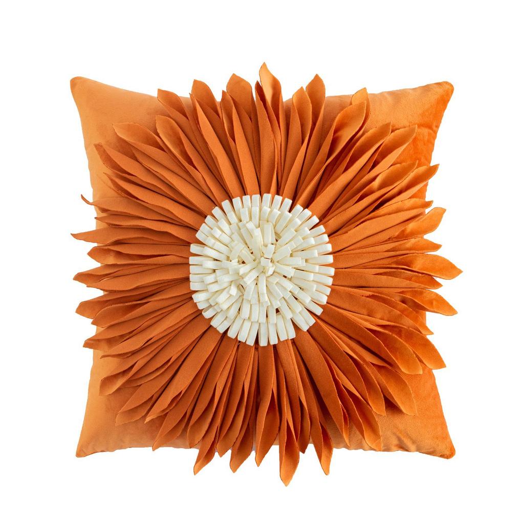 Handmade Nordic Sunflower Round Pillowcase – High-End Living Room Cushion