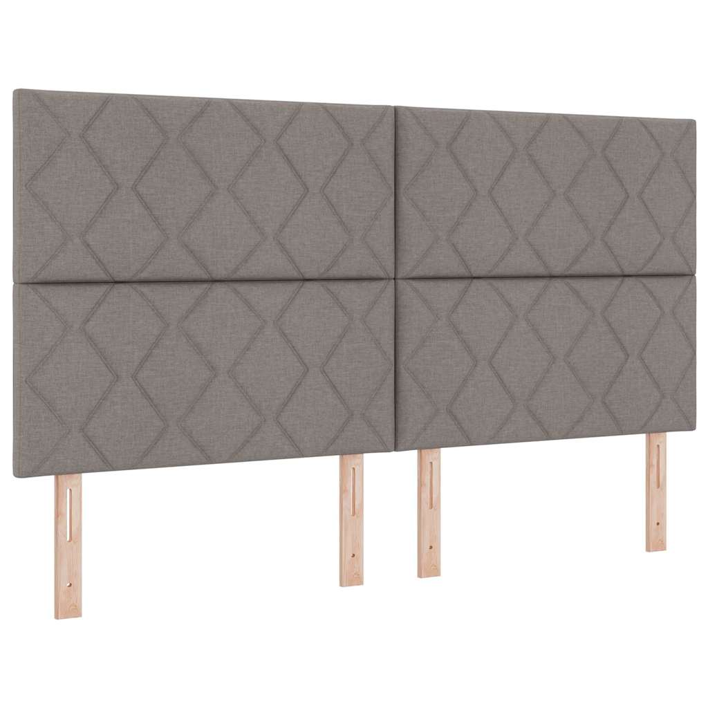 Boxspring Bed with Headboard Taupe 180 X 200 Cm Fabric