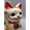 Used Vintage Maneki-neko (beckoning cat) piggy bank, approx. 21.5cm tall, early Showa period, for luck and fortune, money-attracting lucky charm.