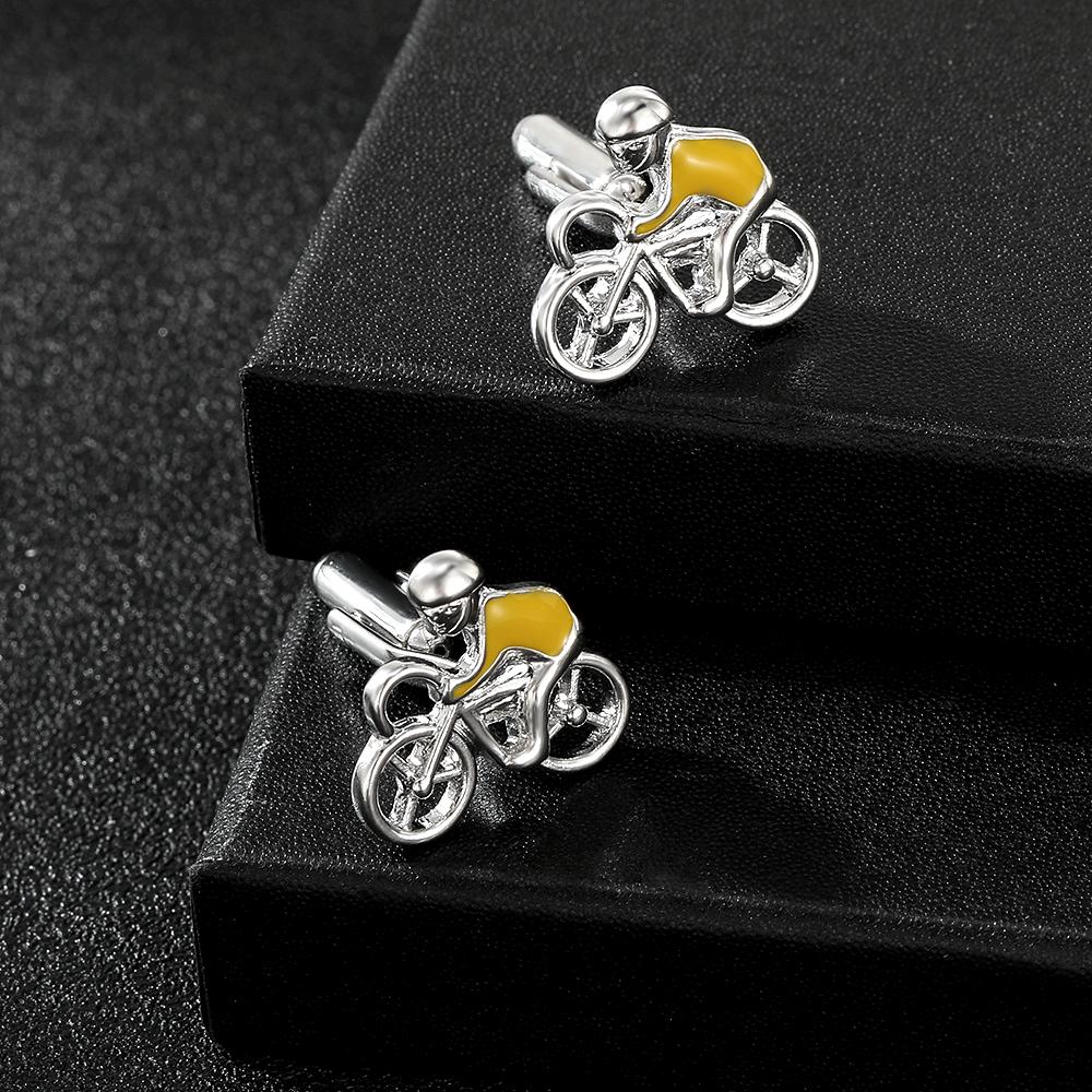 Gemelos para Hombre con Forma de Bicicleta Botón de Manga de Montar en Bici Para Camisa Traje Esmoquin Decoración de Blusa